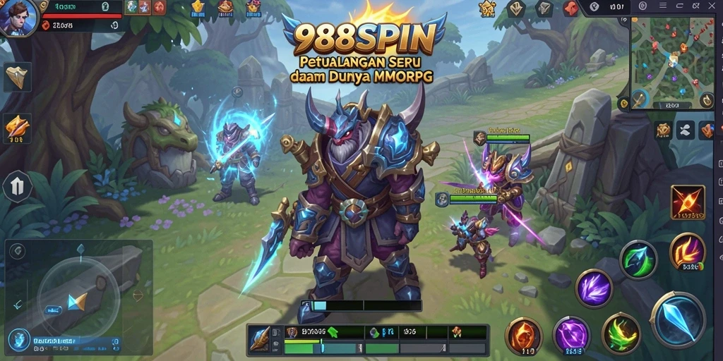 Screenshot gameplay MMORPG 988SPIN yang menampilkan petualangan karakter.