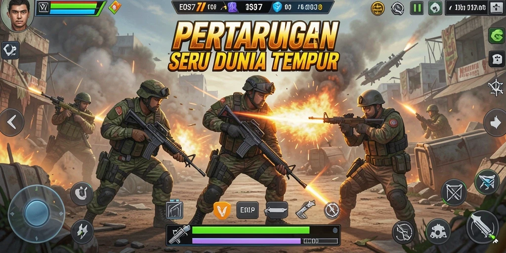 Tampilan gameplay EOS77 yang memukau dengan pertarungan sengit.