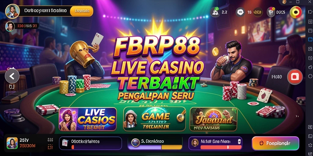 Screenshot FBRP88 menampilkan dealer profesional dalam permainan Live Casino.