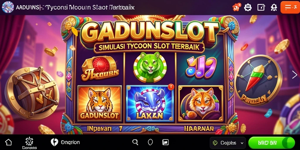 Tampilan gameplay GADUNSLOT yang menarik dan penuh warna.