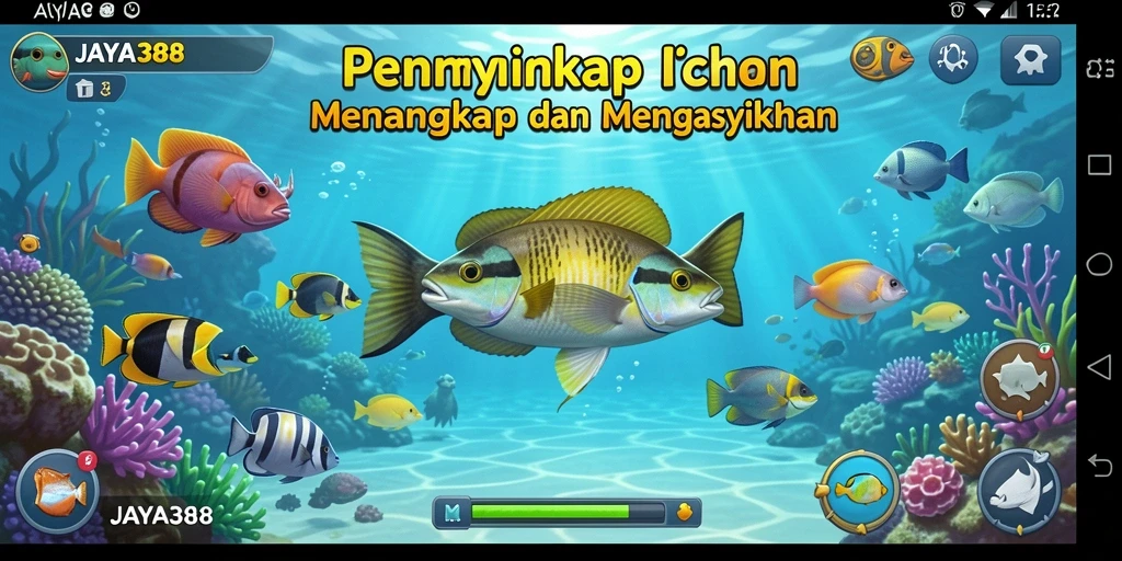 Tampilan menakjubkan dari gameplay memancing di JAYA388.