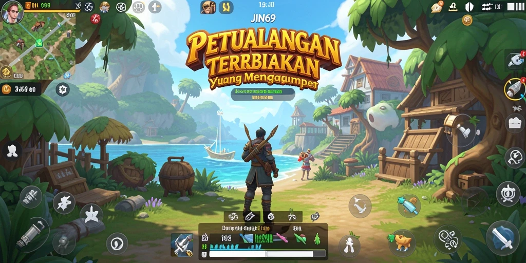 Screenshot utama JIN69 menampilkan aksi eksplorasi dalam gameplay Open World.