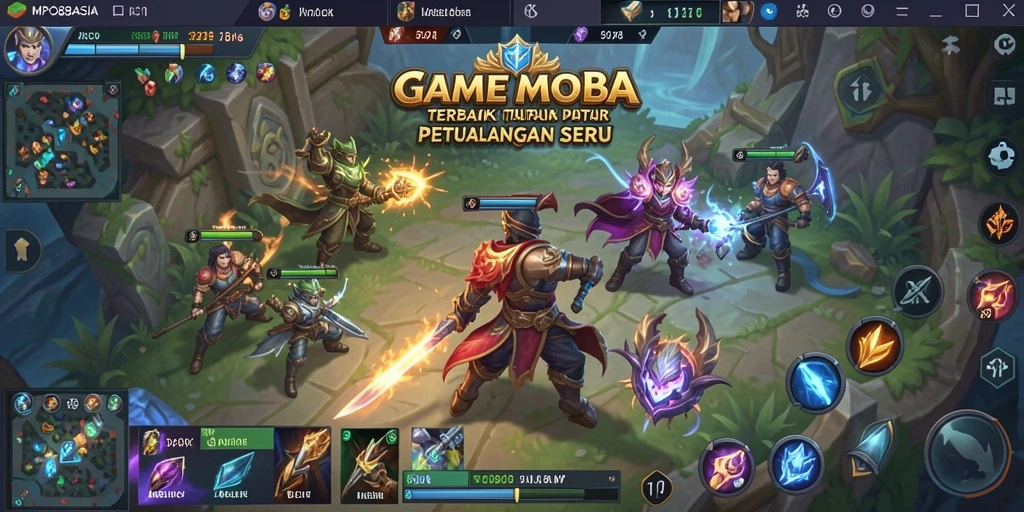 Tangkapan layar utama MPO88ASIA menampilkan aksi seru dalam pertandingan MOBA.