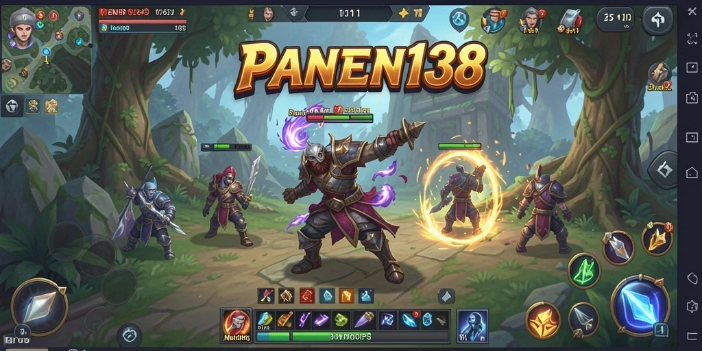 Screenshot utama dari gameplay MMORPG PANEN138 yang penuh aksi.