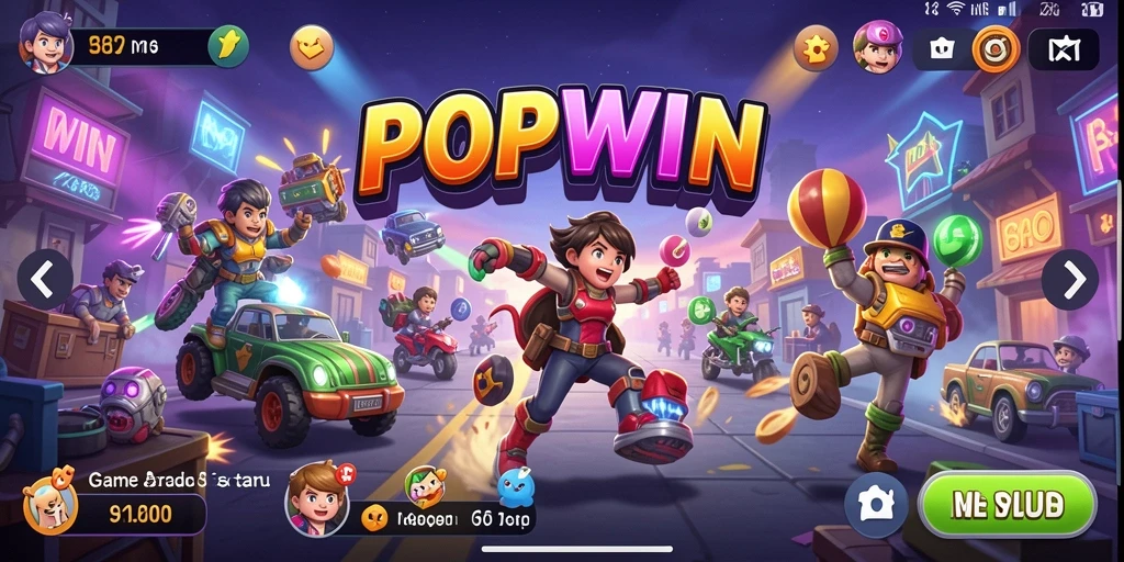 Tampilan gameplay seru dari POPWIN dengan grafis menarik.