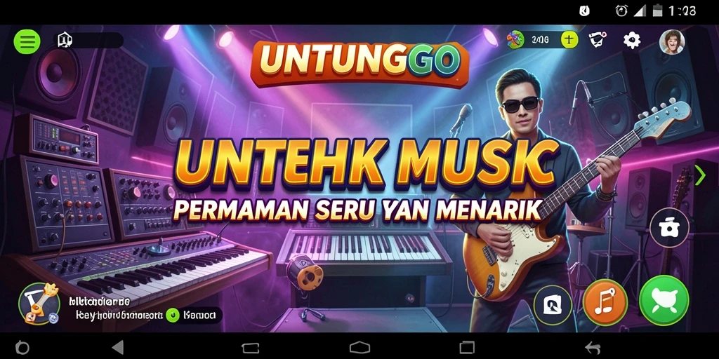 Screenshot gameplay UNTUNGGO yang menampilkan momen seru bermain musik.